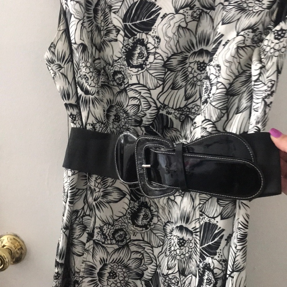 Black and white floral dress
